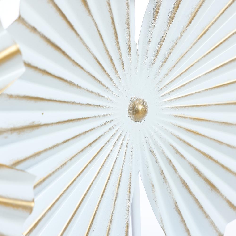 White and Gold Metal Abstract Seashell Wall Decor. Picture 8