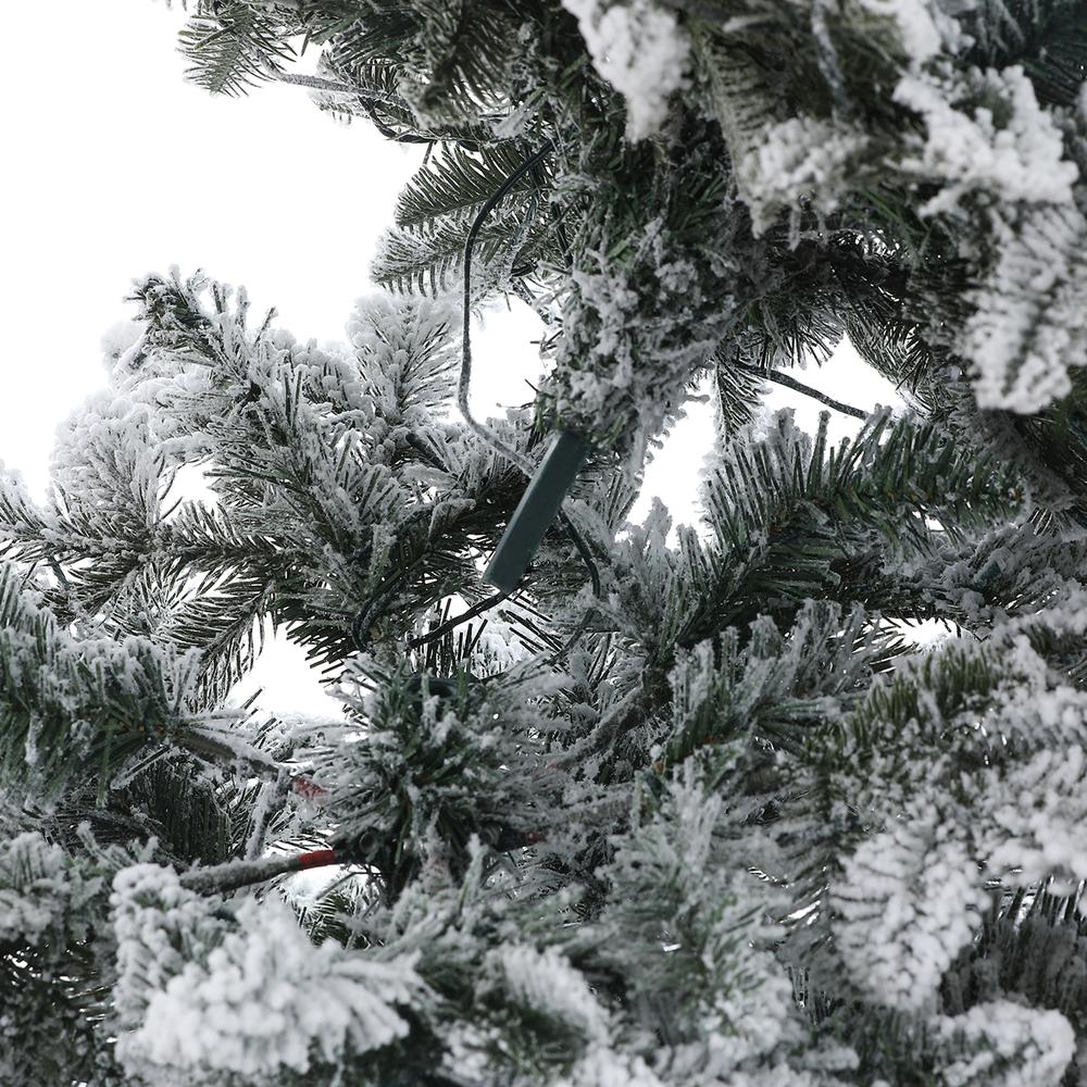 7ft Pre-lit PE/PVC Artificial Flocked Christmas Tree. Picture 7