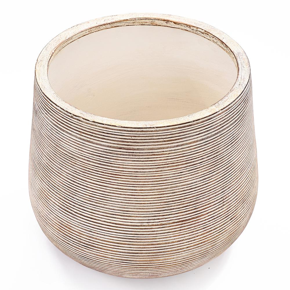 Distressed Tan MgO Tapered Round Planter. Picture 9