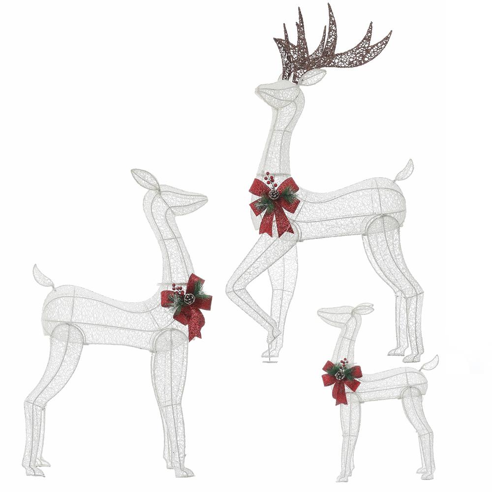 Set of 3 Deer Family Lighted LED Indoor Outdoor Holiday Decoration. Picture 1