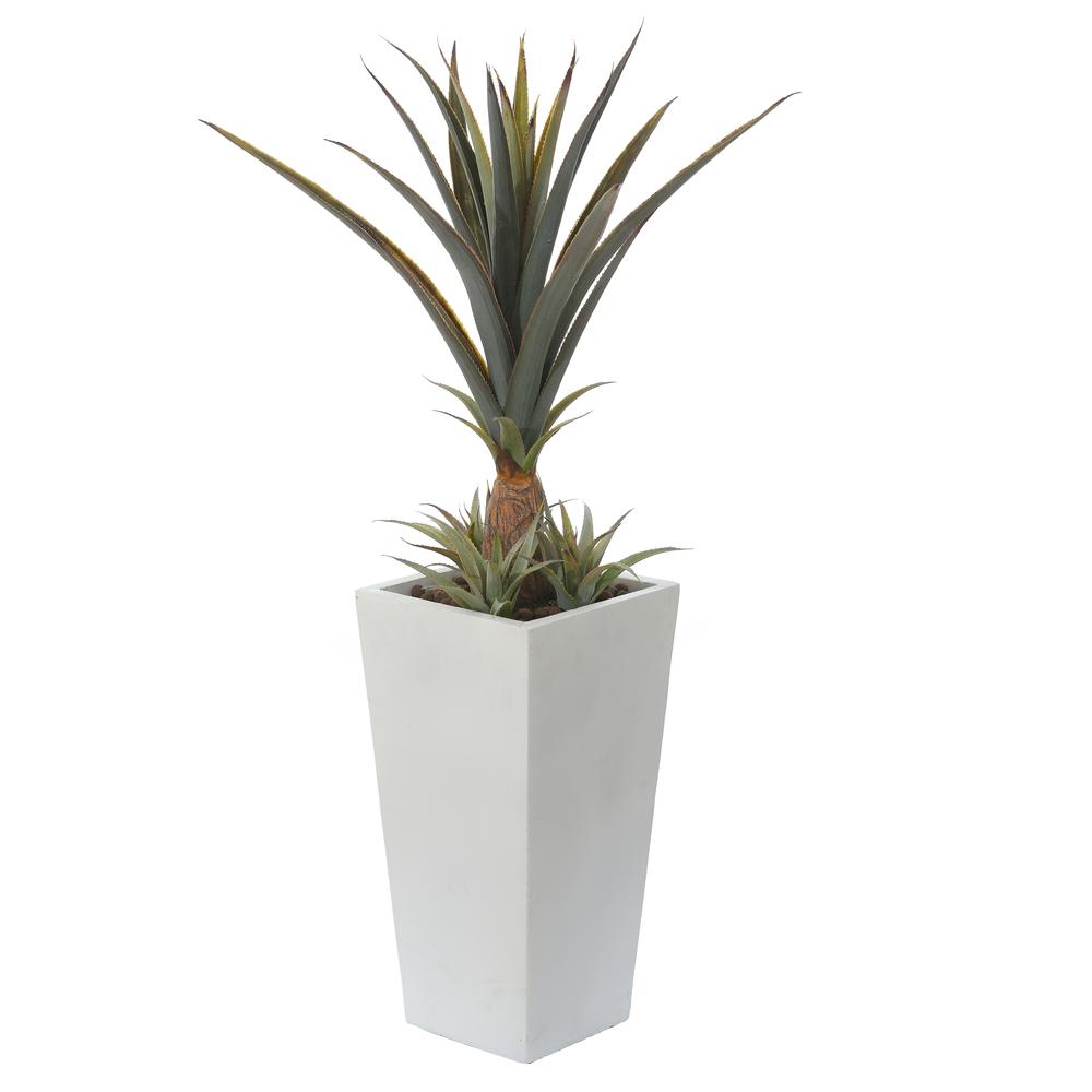 White MgO 24.2in. H Tall Tapered Planter. Picture 4