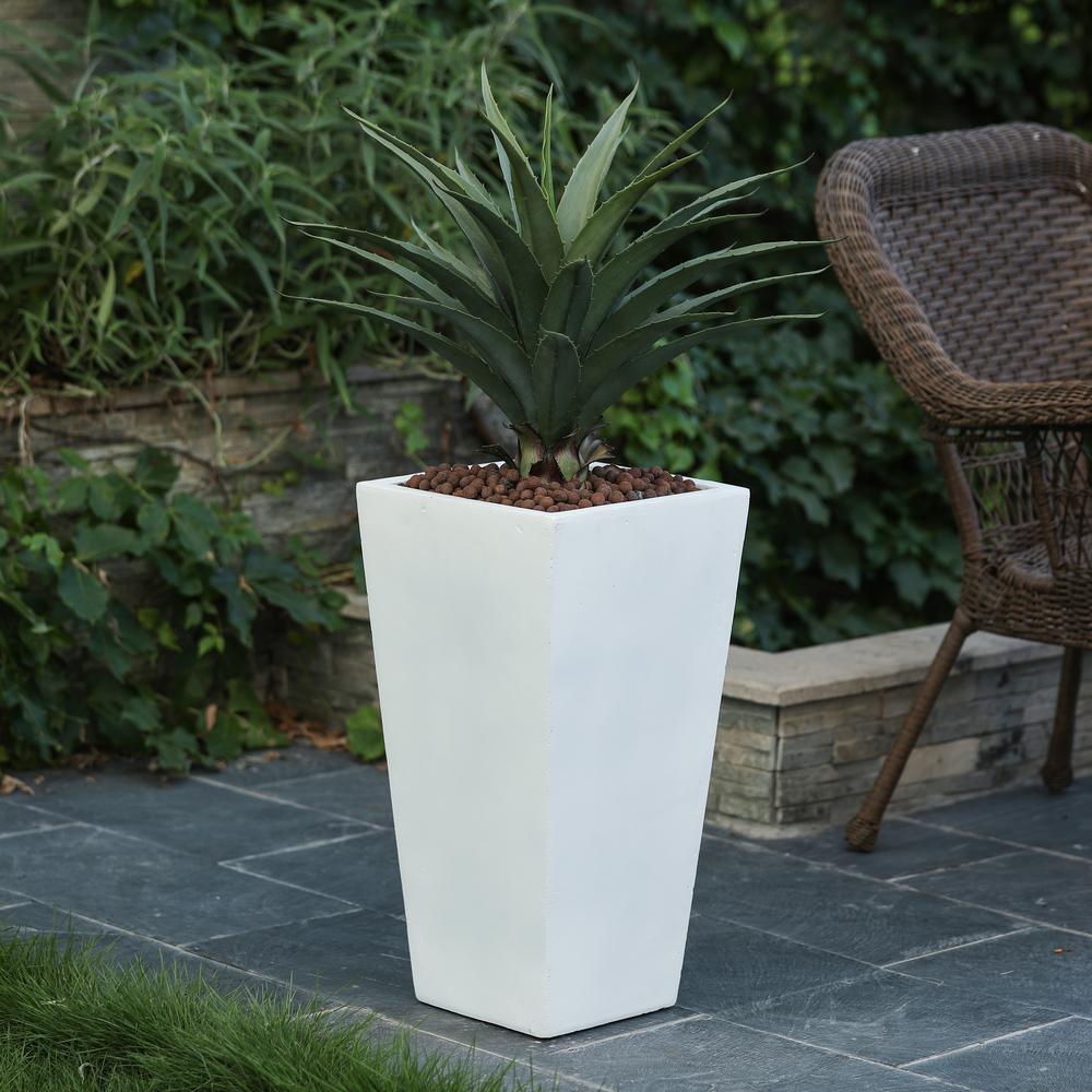 White MgO 24.2in. H Tall Tapered Planter. Picture 2