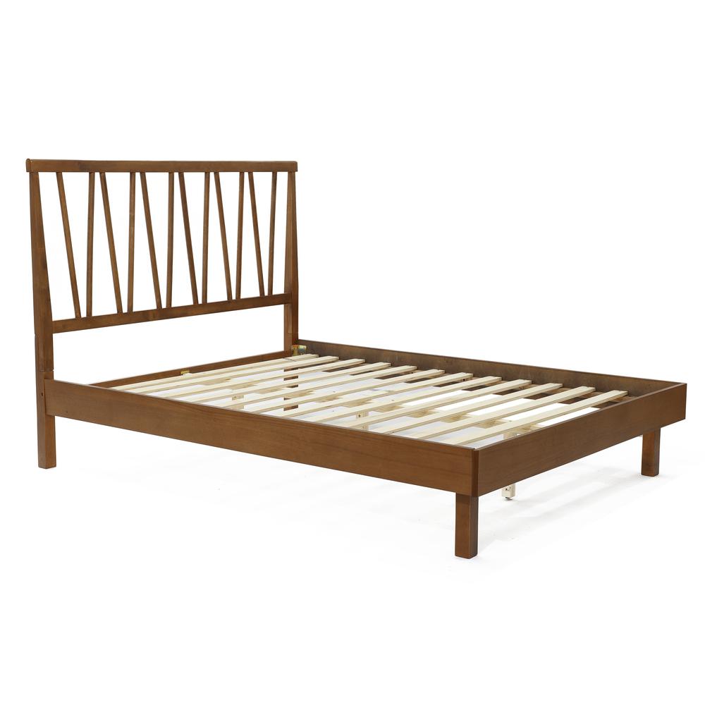 Wood Panel V-Open Headboard and Frame Platform Bed Set, Queen. Picture 3