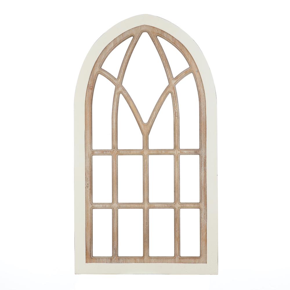 Arched Wood Framed Window Wall Decor. Picture 1