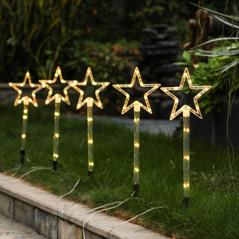 Set of 5 Lighted Star Stakes. Picture 5