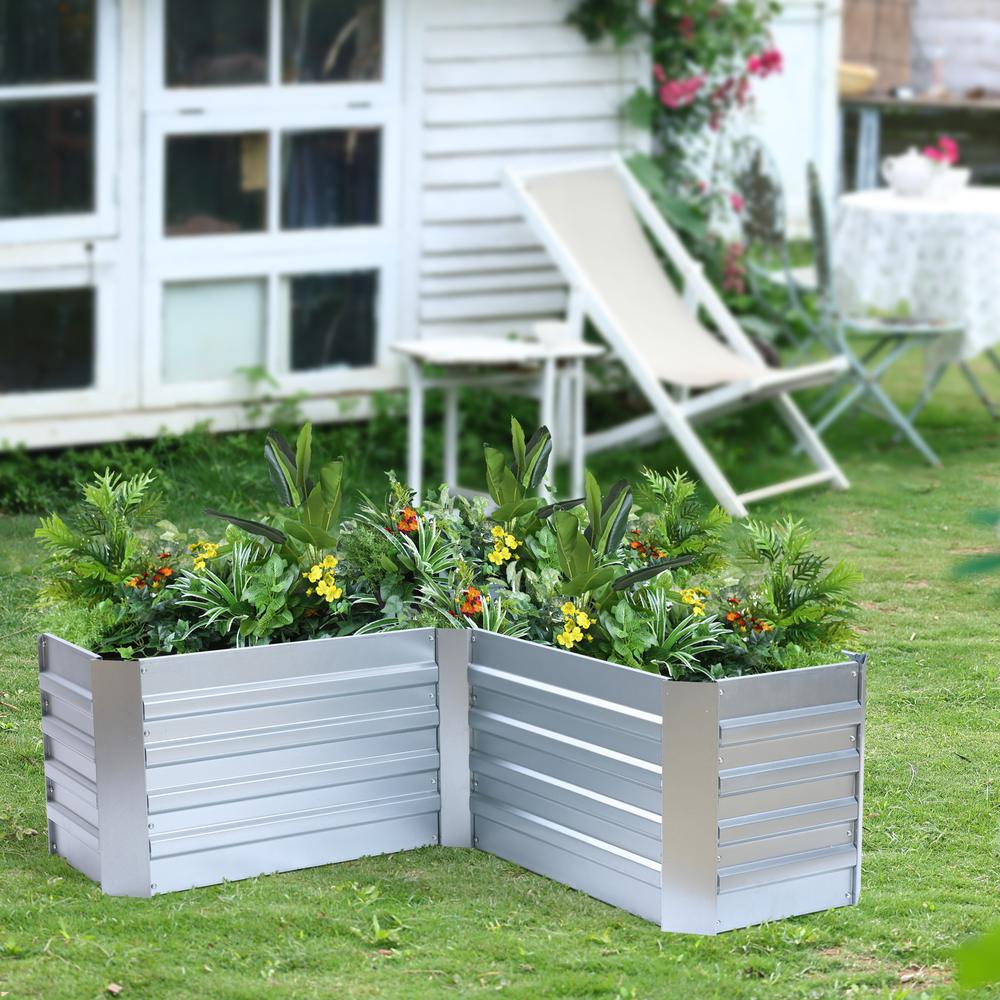 L-Shaped Galvanized Raised Garden Bed. Picture 13
