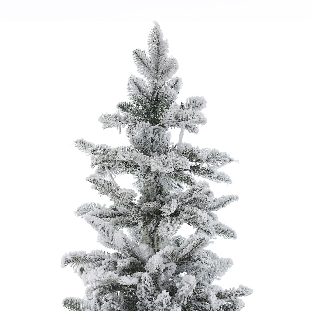 7ft Pre-lit PE/PVC Artificial Flocked Christmas Tree. Picture 4