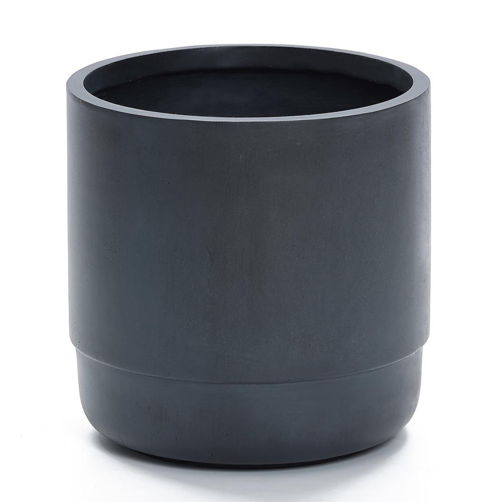 Modern Gray MgO 14.17" Round Planter. The main picture.