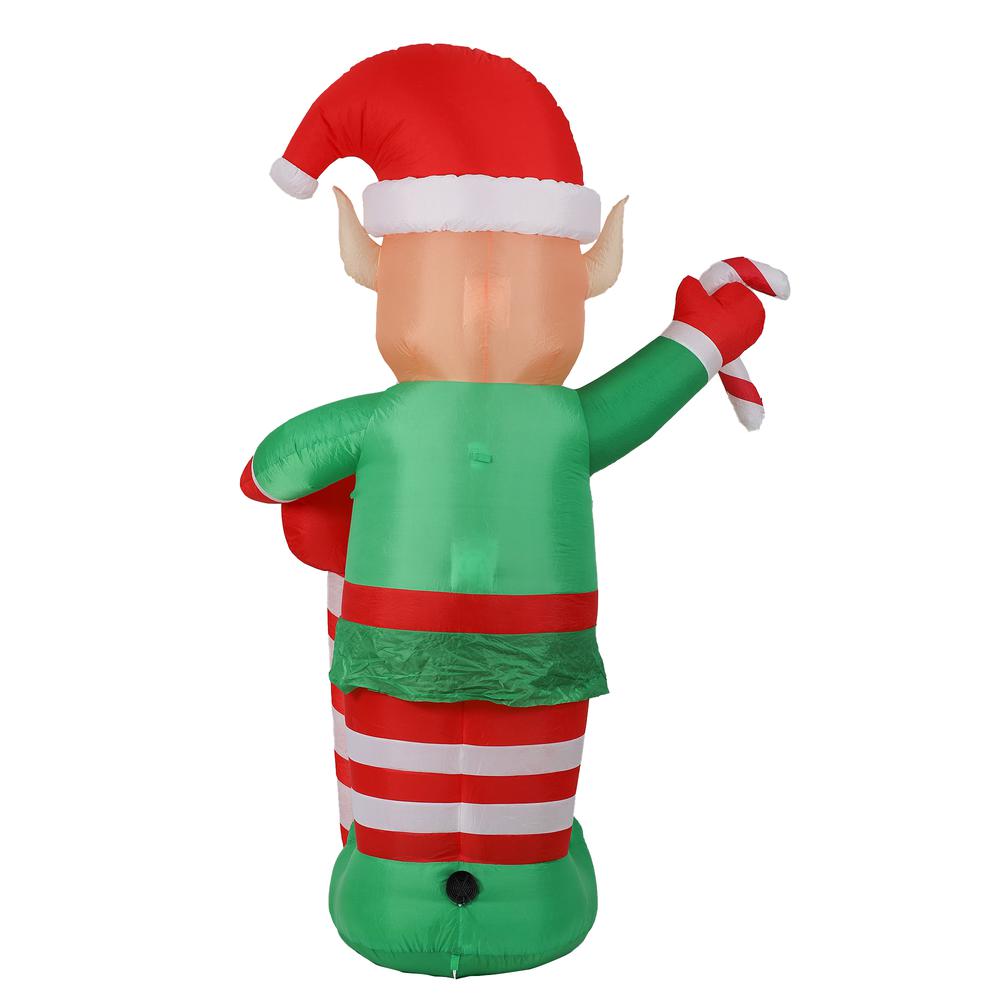 Lighted 8ft Elf Inflatable with LED Lights. Picture 5
