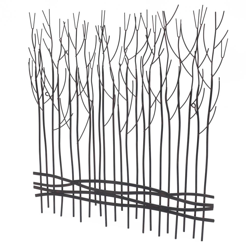 Rustic Black Large Metal Abstract Field of Trees Wall Decor. Picture 9