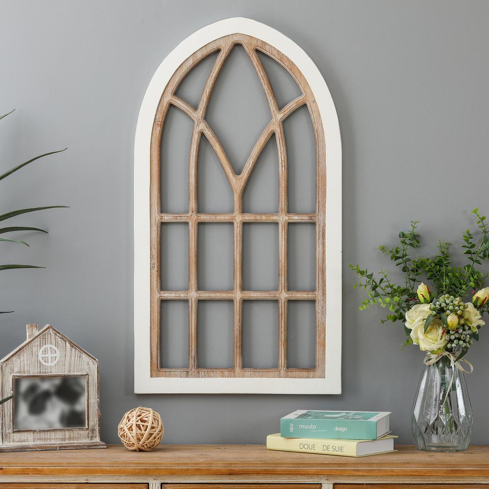 Arched Wood Framed Window Wall Decor. Picture 4