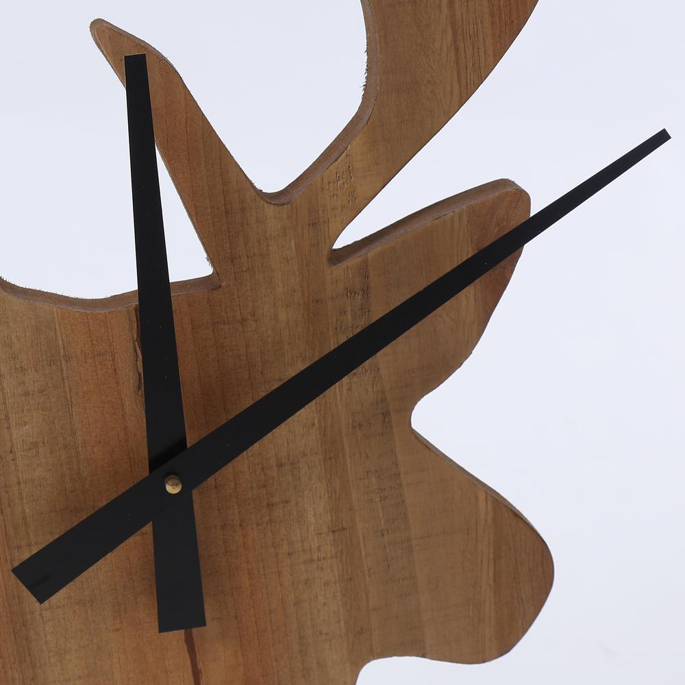 Wood and Metal Deer Lodge Wall Clock. Picture 3