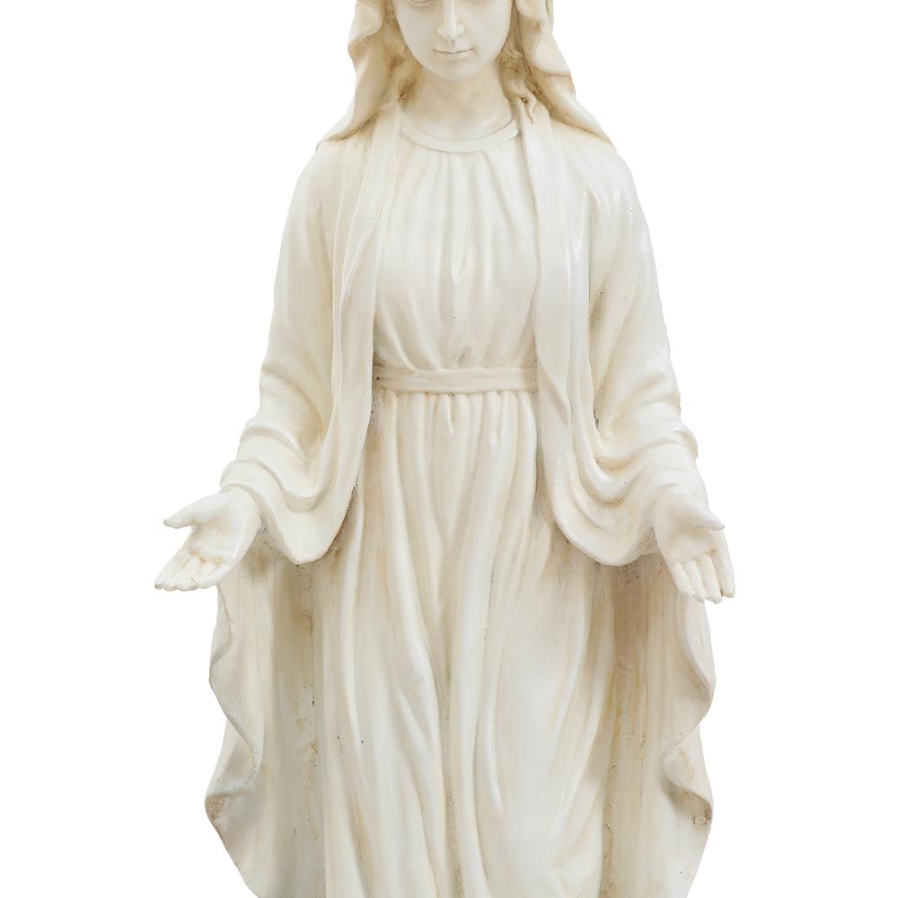 30.5" H Virgin Mary Indoor Outdoor Statue, Ivory. Picture 7