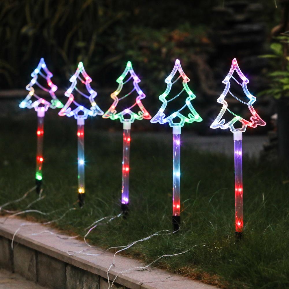 Set of 5 Lighted Christmas Tree Stakes. Picture 2