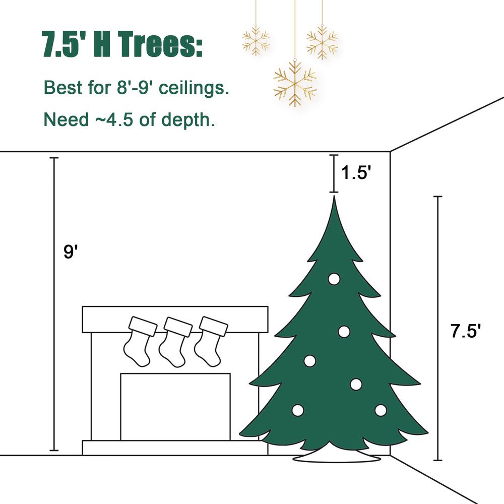 7.5Ft Pre-Lit Snow-Kissed Artificial Christmas Tree. Picture 15