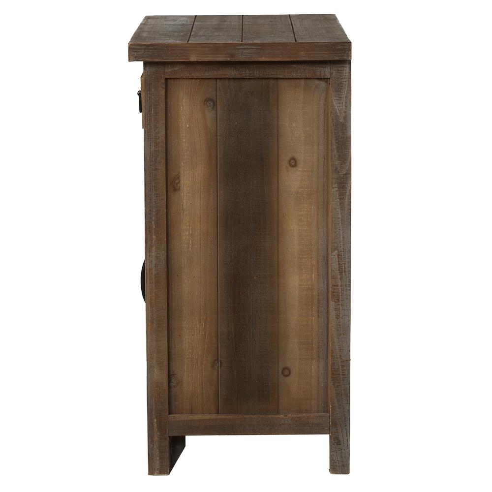 Rustic Wood 1-Drawer 1-Door Wine and Storage Cabinet. Picture 7