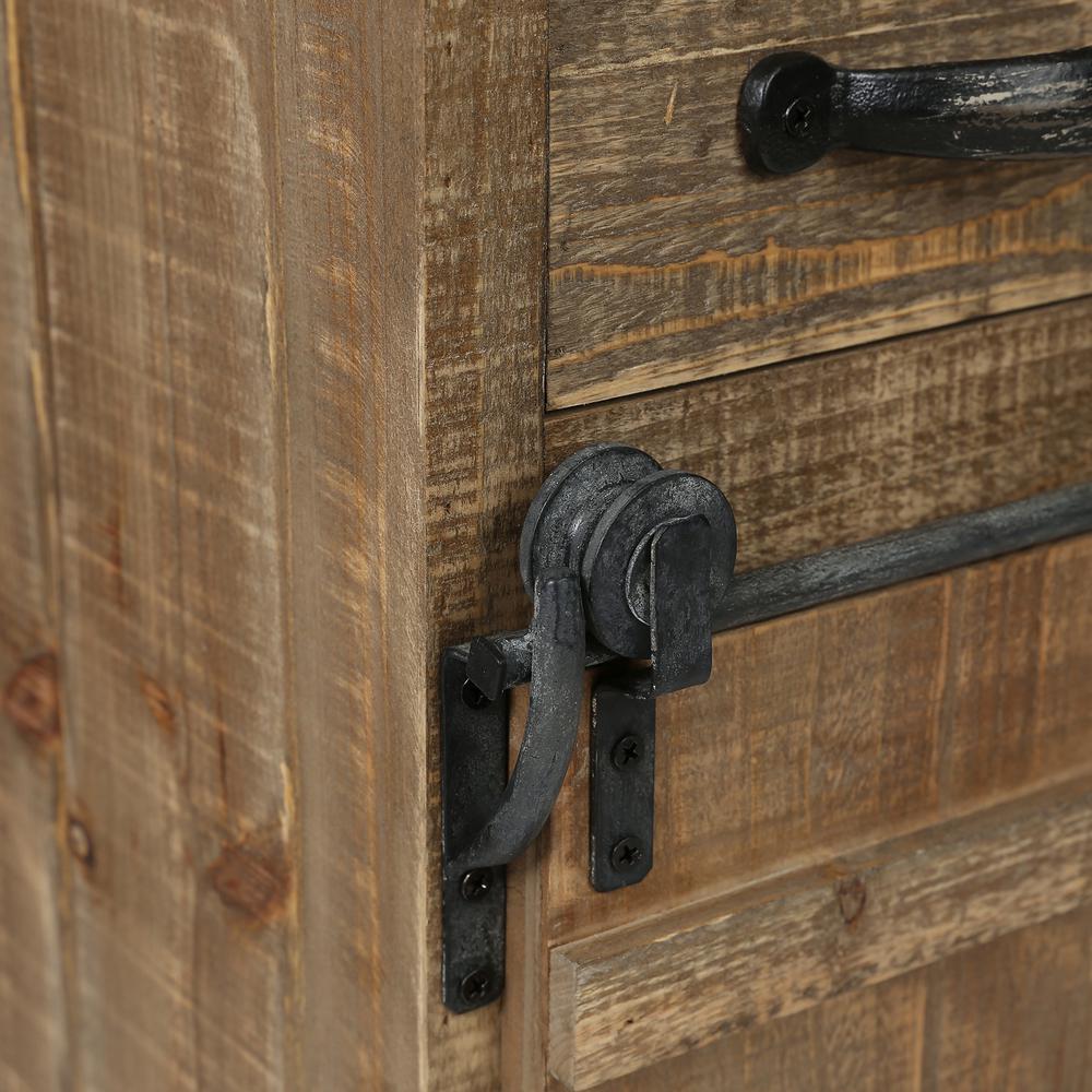 Rustic Wood Sliding Barn Door Storage Cabinet. Picture 10