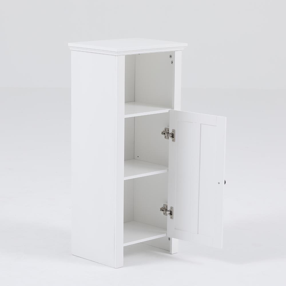 White MDF Wood Floor Bathroom Storage Cabinet. Picture 4