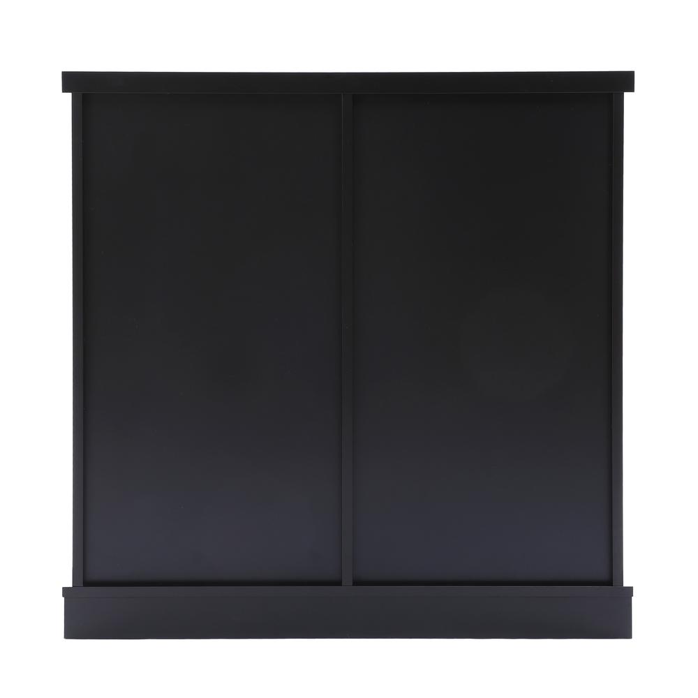 Black and Brown Wood 2-Drawer X-Storage Wine Cabinet. Picture 7