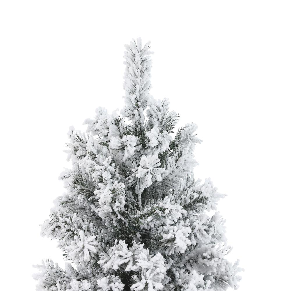7ft Pre-Lit Flocked Artificial Christmas Tree. Picture 4