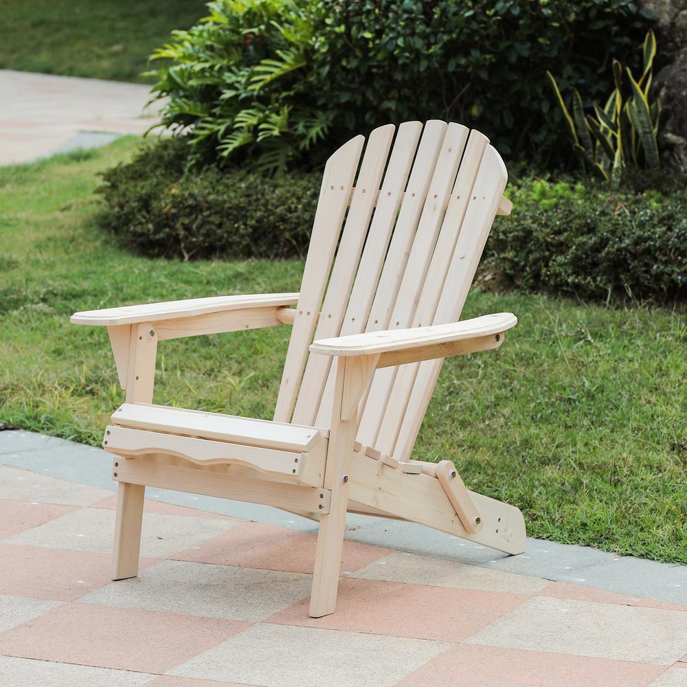 Natural Wood Adirondack Chair. Picture 2