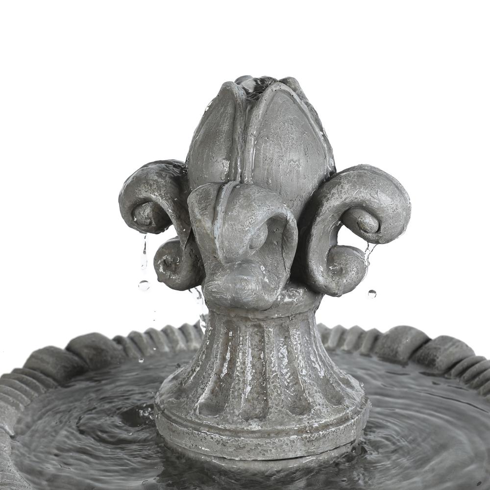 Gray Resin 50" H 2-Tier Outdoor Fountain. Picture 3