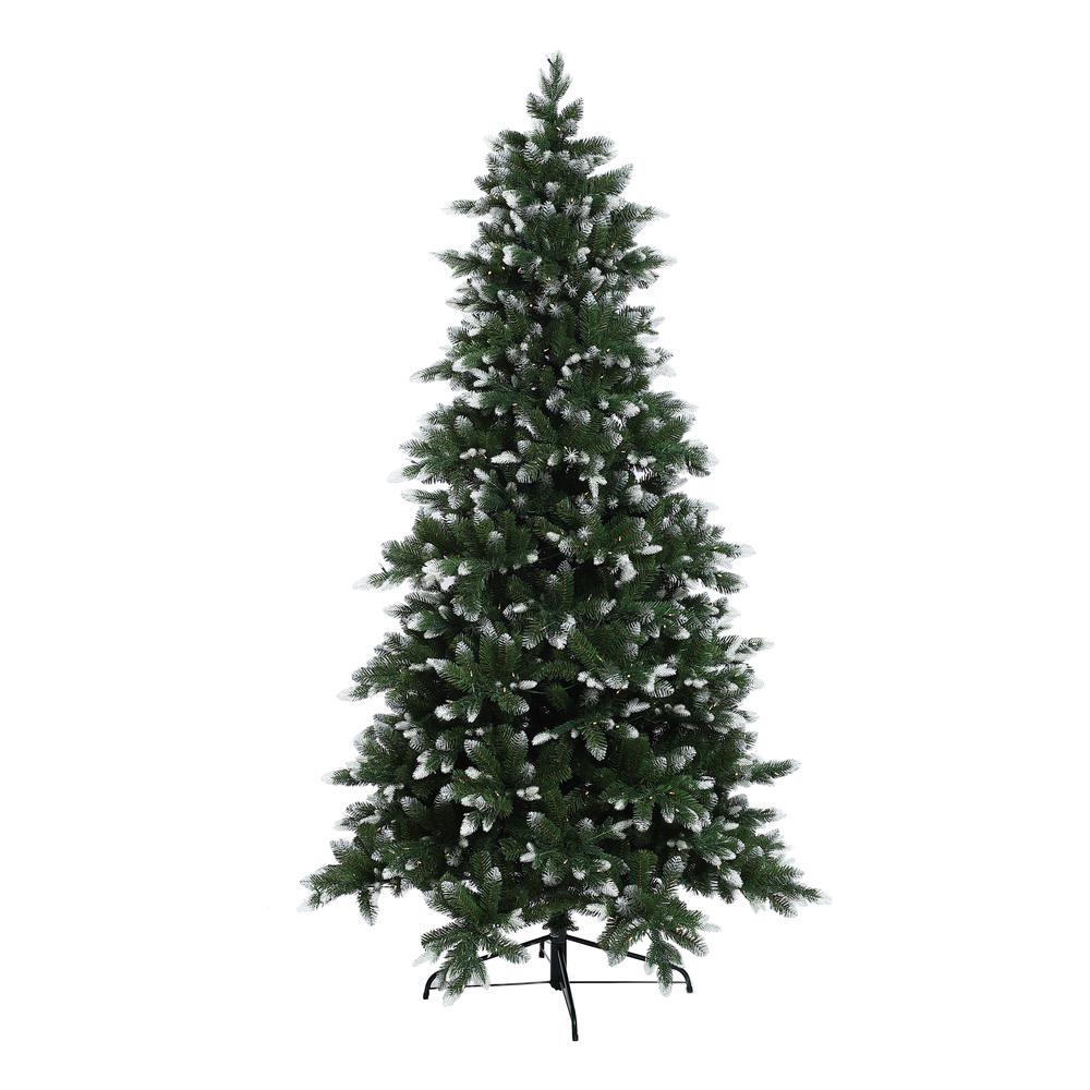 7.5Ft Pre-Lit Snow-Kissed Artificial Christmas Tree. Picture 1