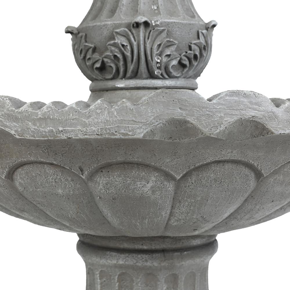 Gray Resin 50" H 2-Tier Outdoor Fountain. Picture 6