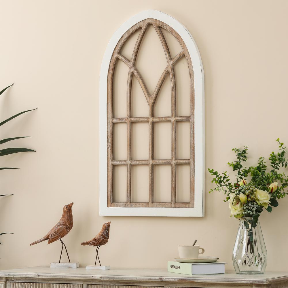Arched Wood Framed Window Wall Decor. Picture 3