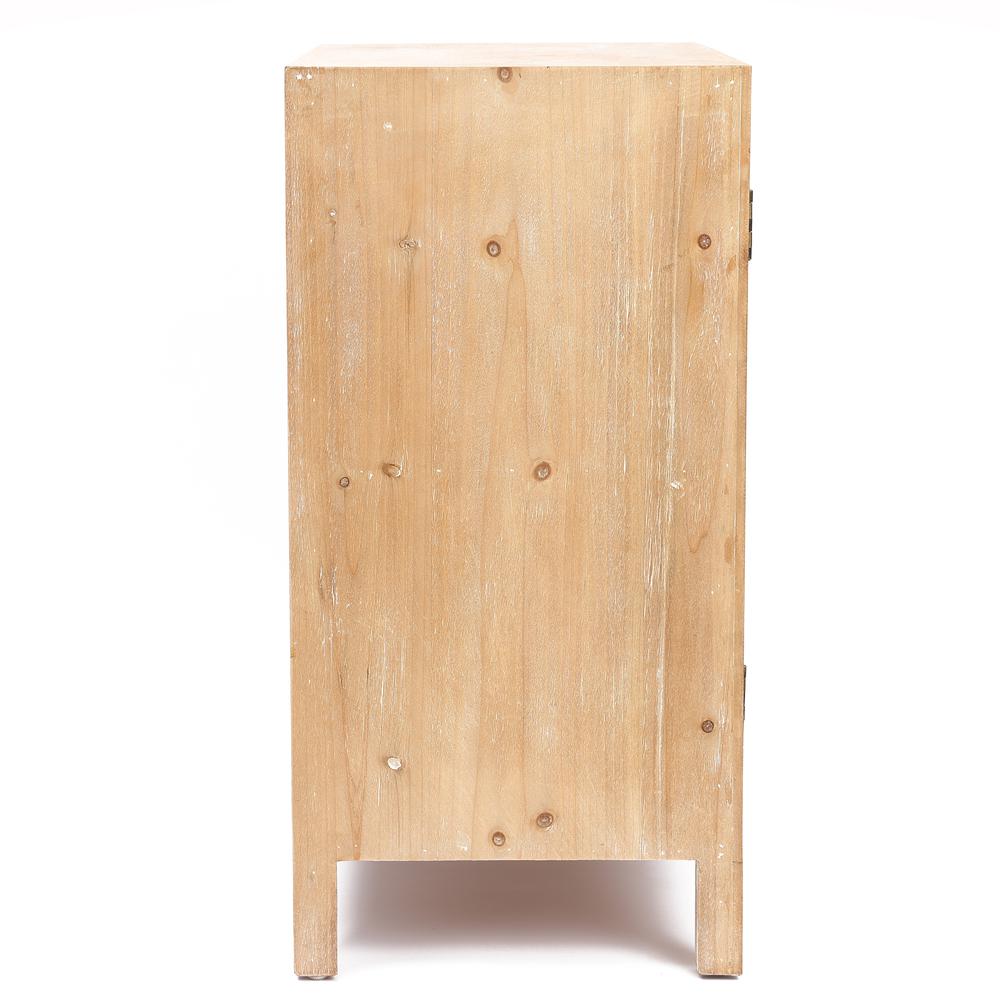 LuxenHome Natural Wood 2-Door Storage Cabinet. Picture 5