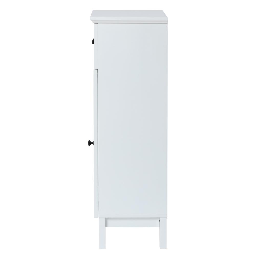 White MDF Wood Slim Bathroom Storage Cabinet and End Table. Picture 10