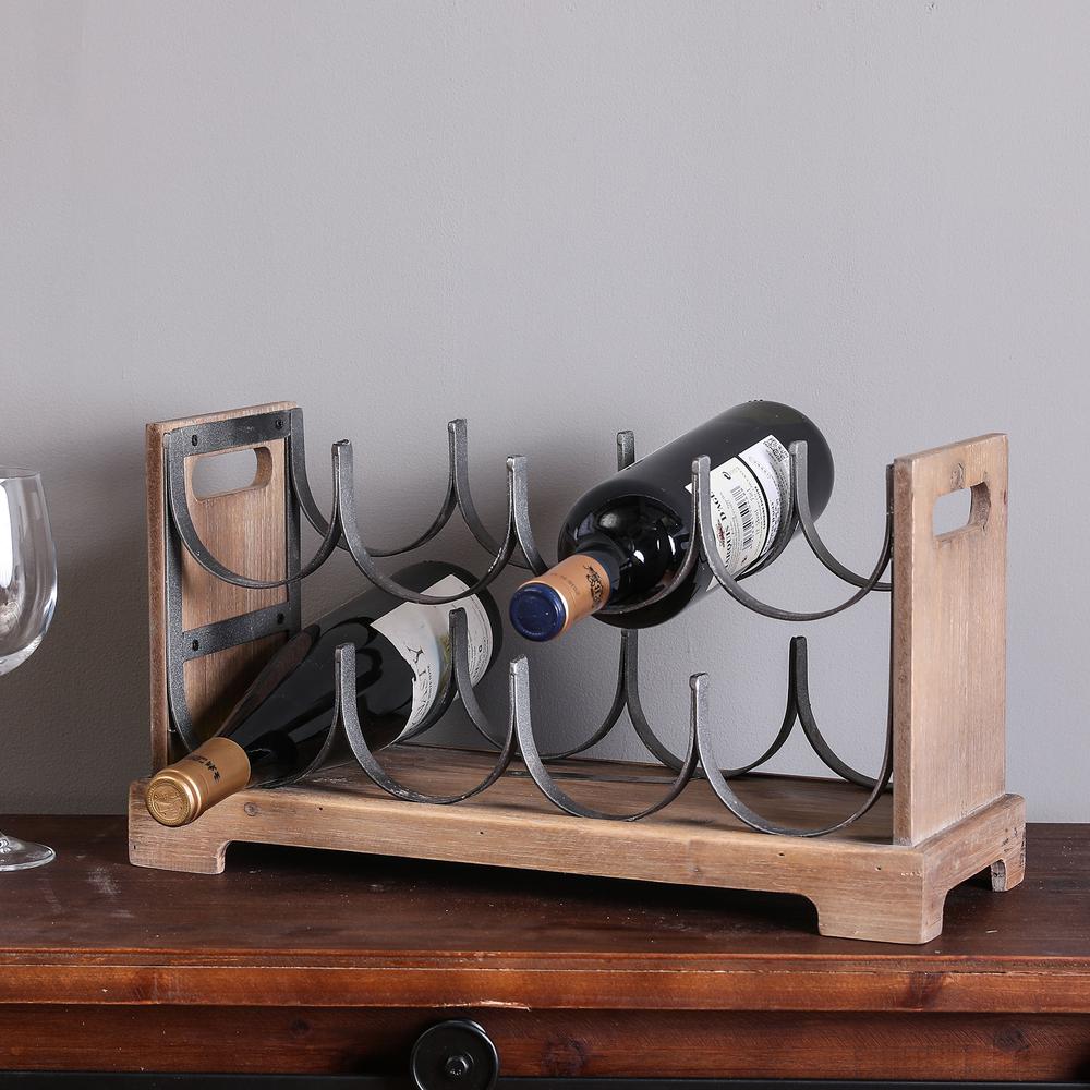 Wood and Metal Wine Holder. Picture 4