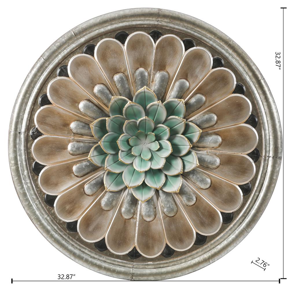 Multi-Color Iron Flower Round -  Wall Decor. Picture 8
