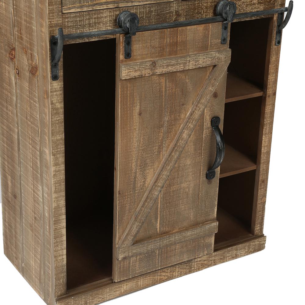 Rustic Wood Sliding Barn Door Storage Cabinet. Picture 9