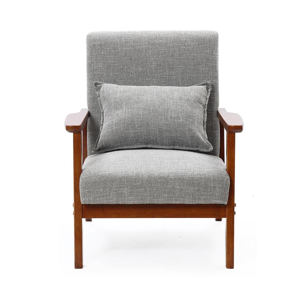 Accent Chair Living Room Upholstered Gray Armchair. Picture 2