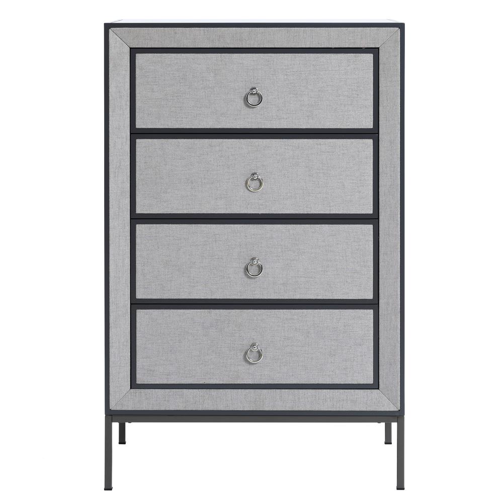 Modern Gray 37.4" Tall 4-Drawer Chest. Picture 1