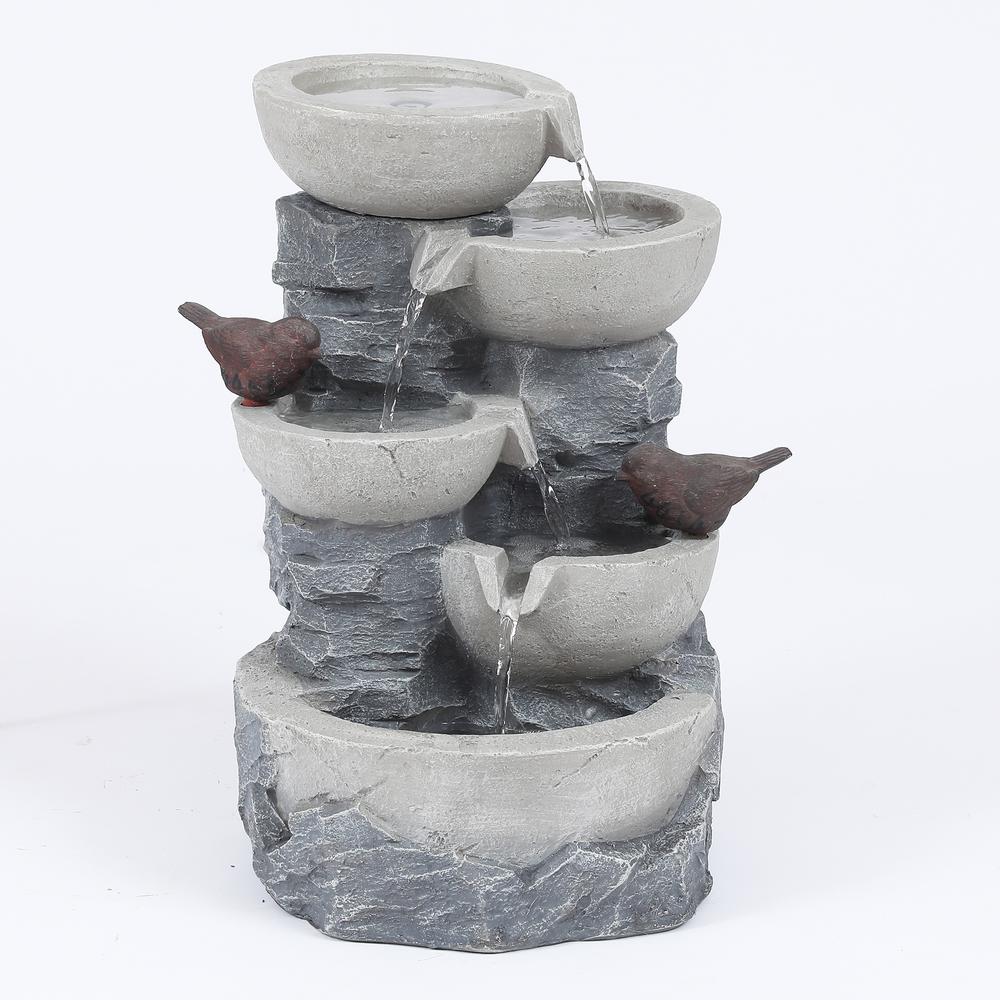 Polyresin Tiered Pots Outdoor Fountain. Picture 1