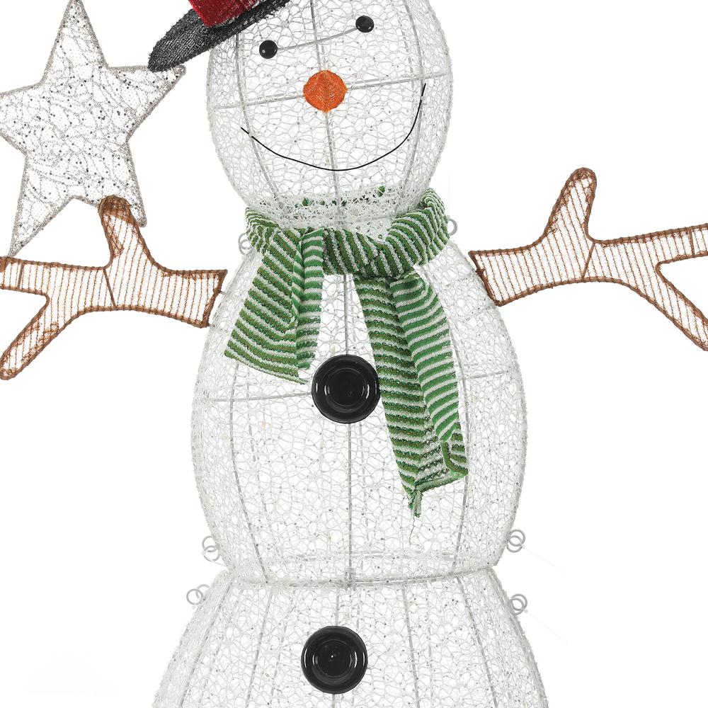 5-Ft Snowman Star Lighted LED Indoor Outdoor Holiday Decoration. Picture 8