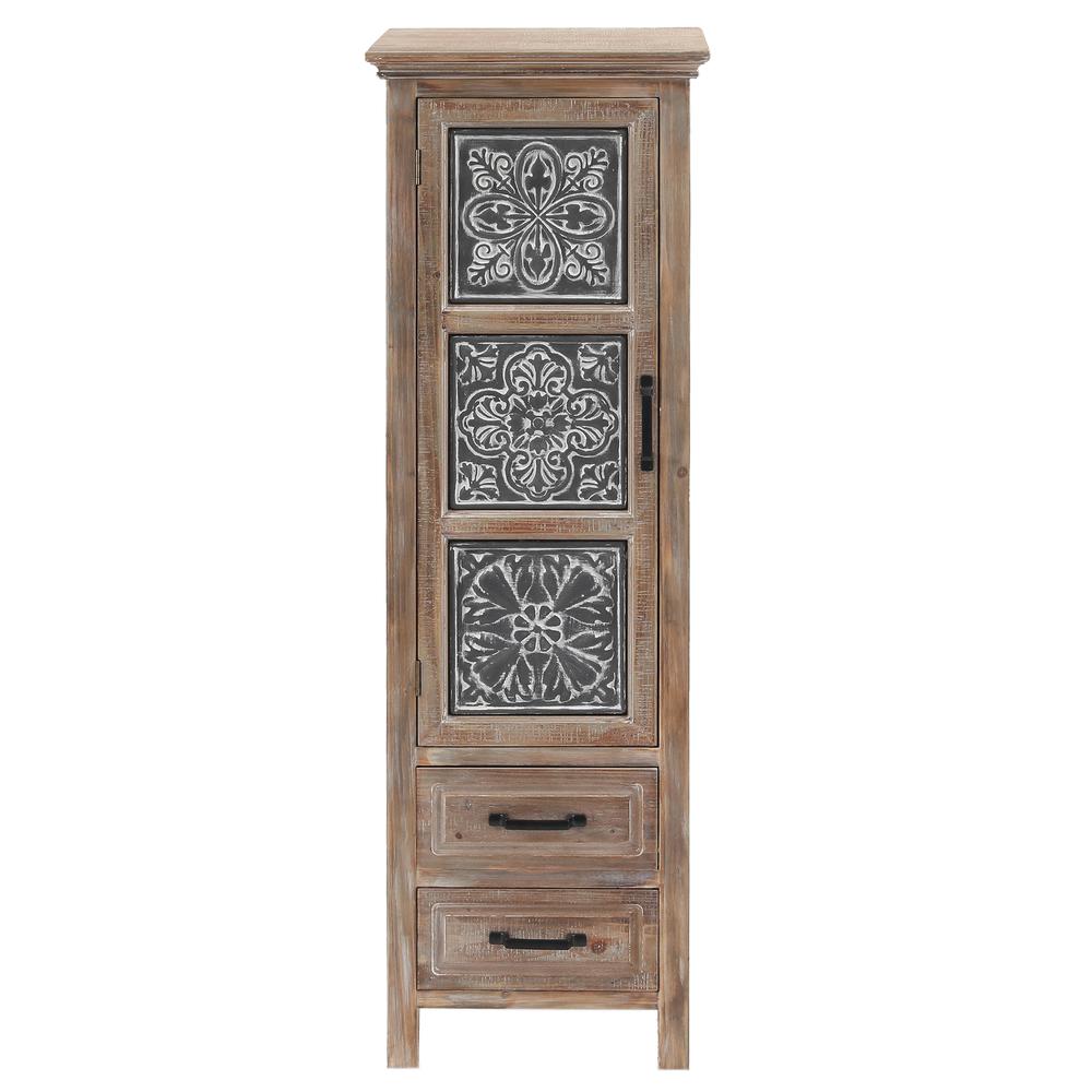 Metal and Wood Tall Tower Cabinet. Picture 1
