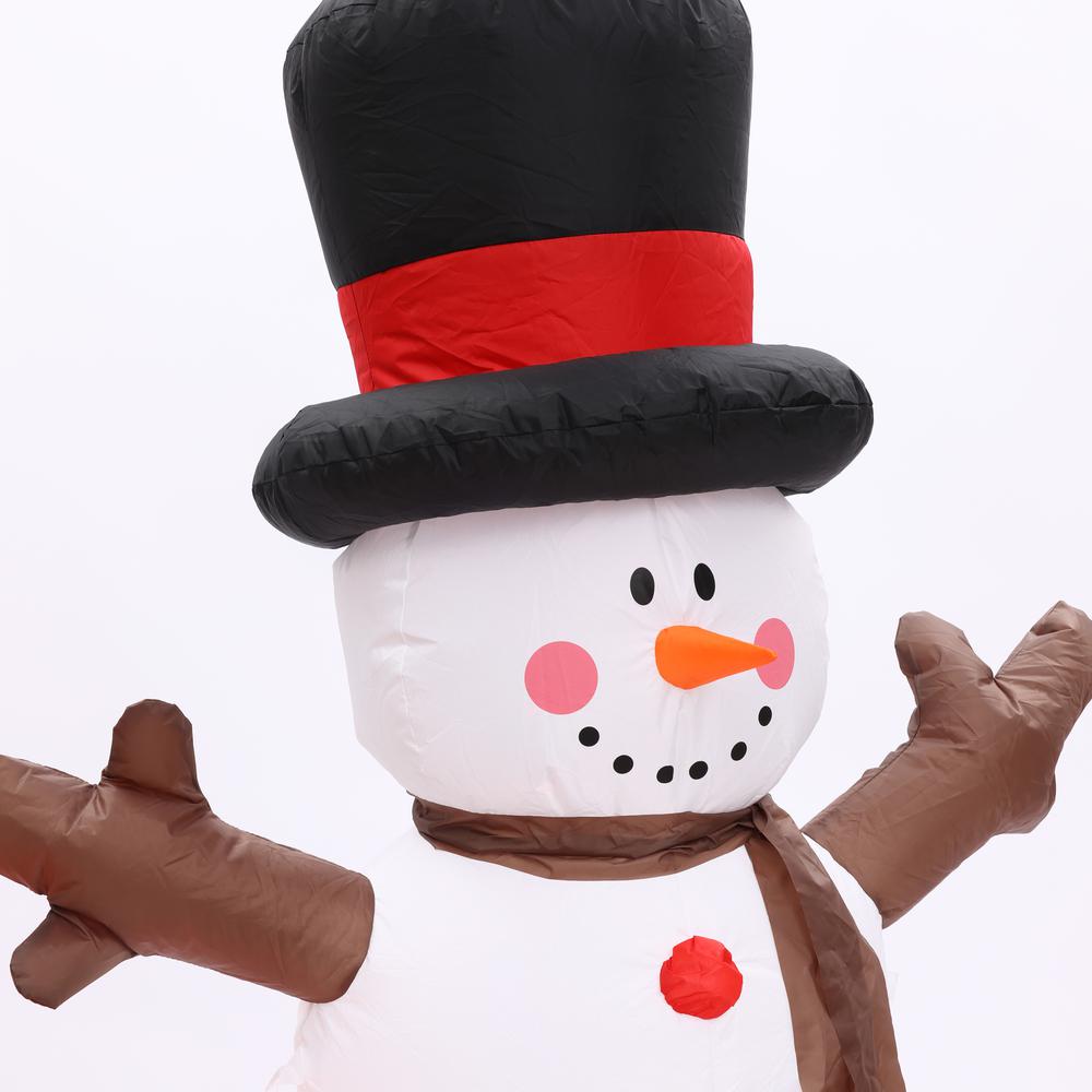 6Ft Snowman with Fox and Squirrel Inflatable with Multi-Color Disco Lights. Picture 8