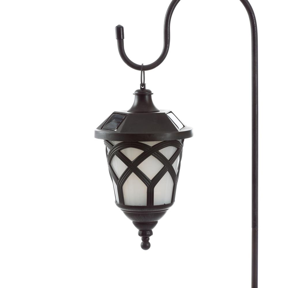 Set of 2 Hanging Solar Lanterns with Shepherd’s Hooks. Picture 8