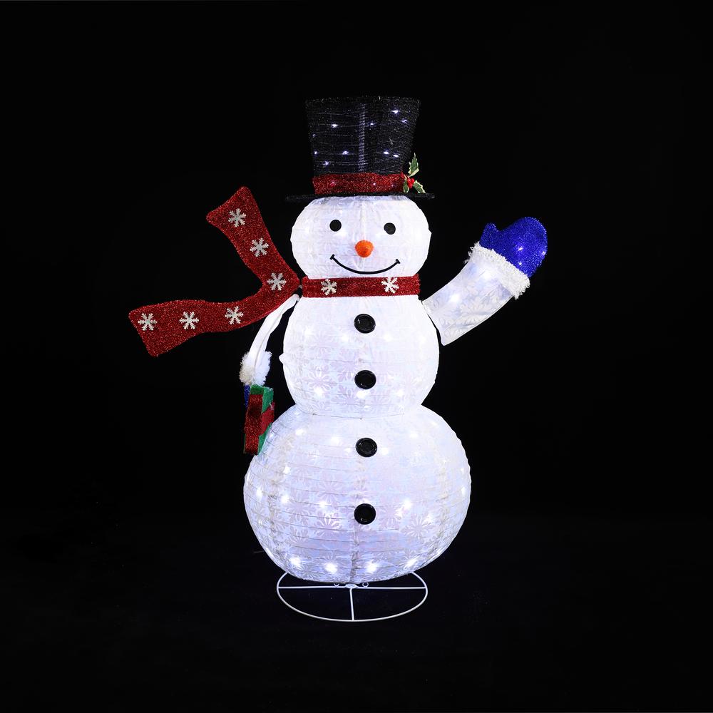 Snowman with Gift Lighted LED Winter Holiday Yard Decoration. Picture 5