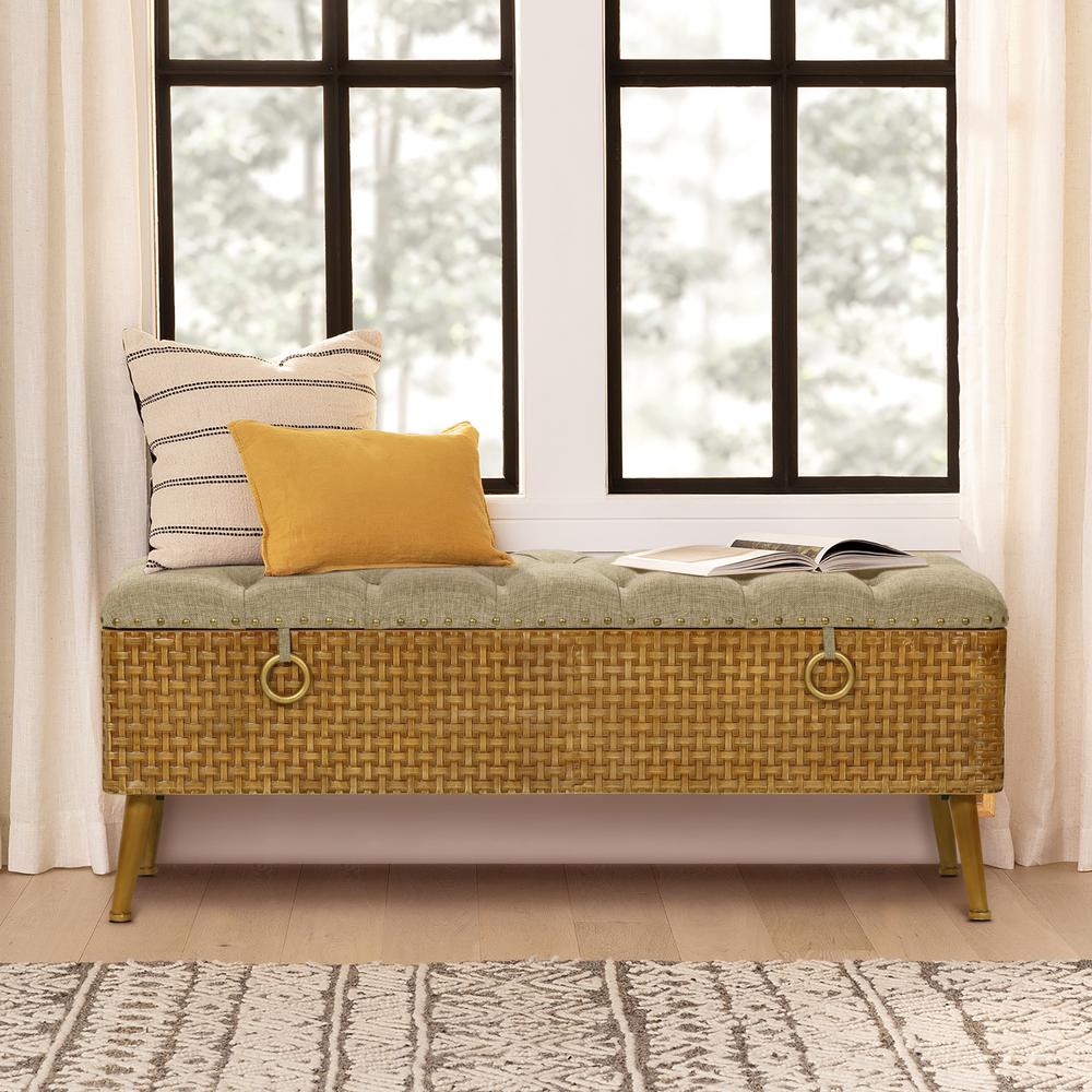47.2-Inch Wide Upholstered Entry and Bedroom Bench with Hidden Storage. Picture 2