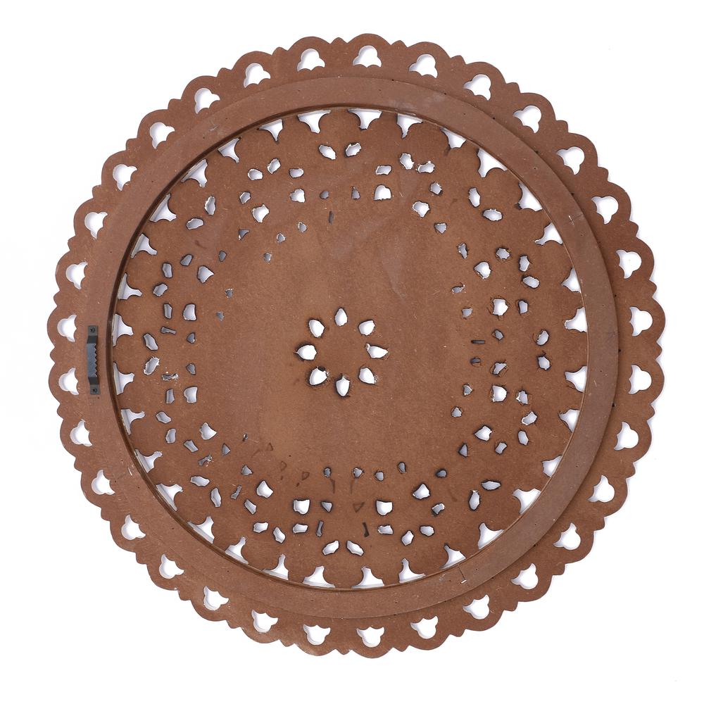 White Wood Flower Round Wall Decor. Picture 12