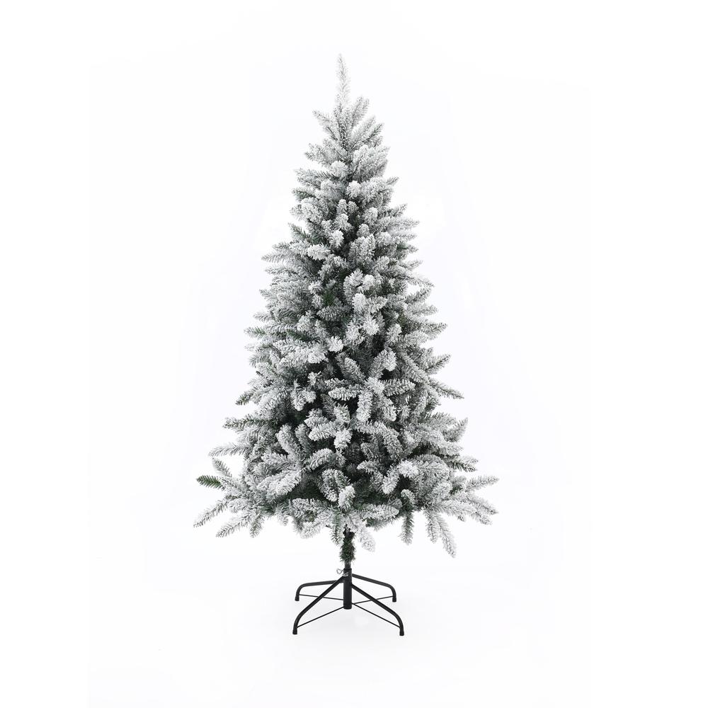 6Ft Artificial Flocked Full Fir Christmas Tree. Picture 1