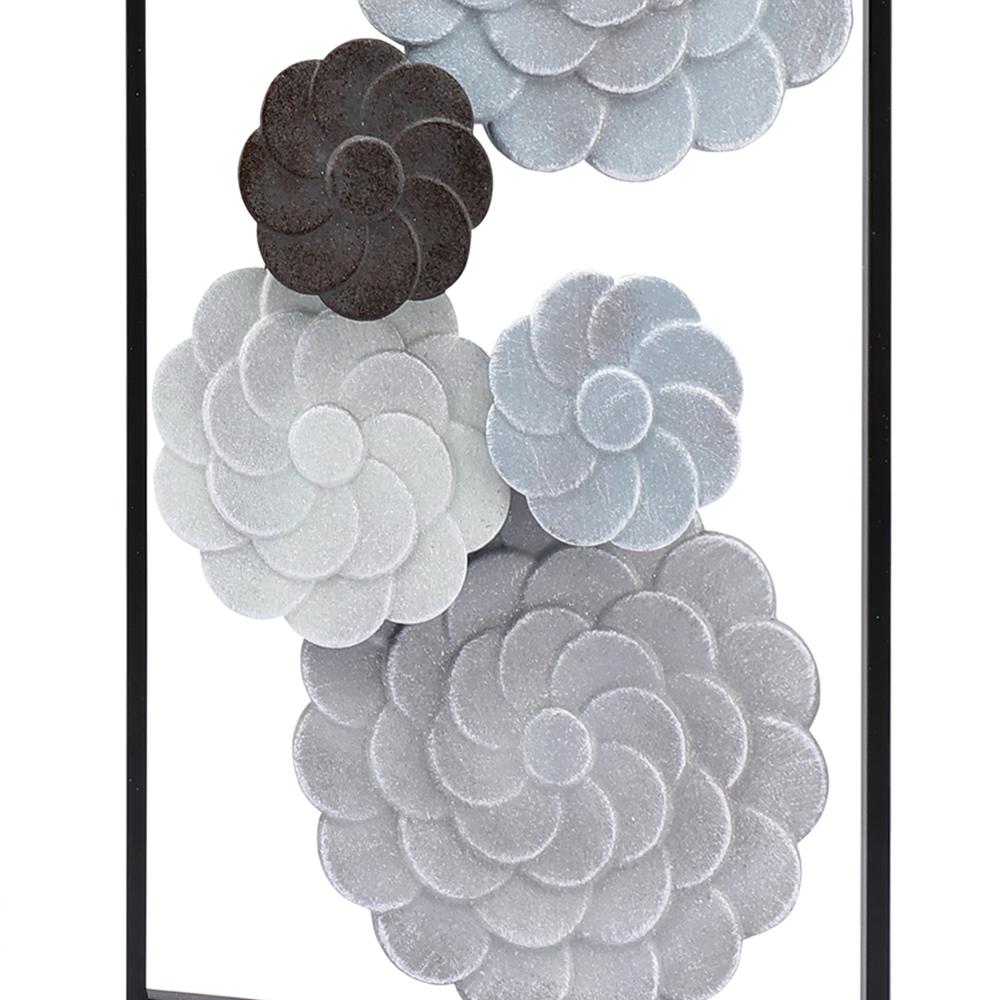 Multi-Color Flowers Metal Rectangular Panels Wall Decor, Set of 2. Picture 6