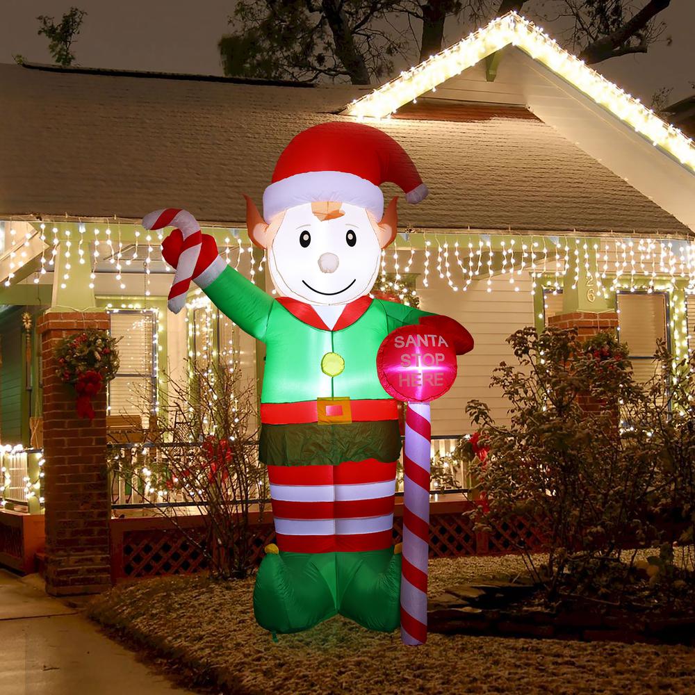 Lighted 8ft Elf Inflatable with LED Lights. Picture 11
