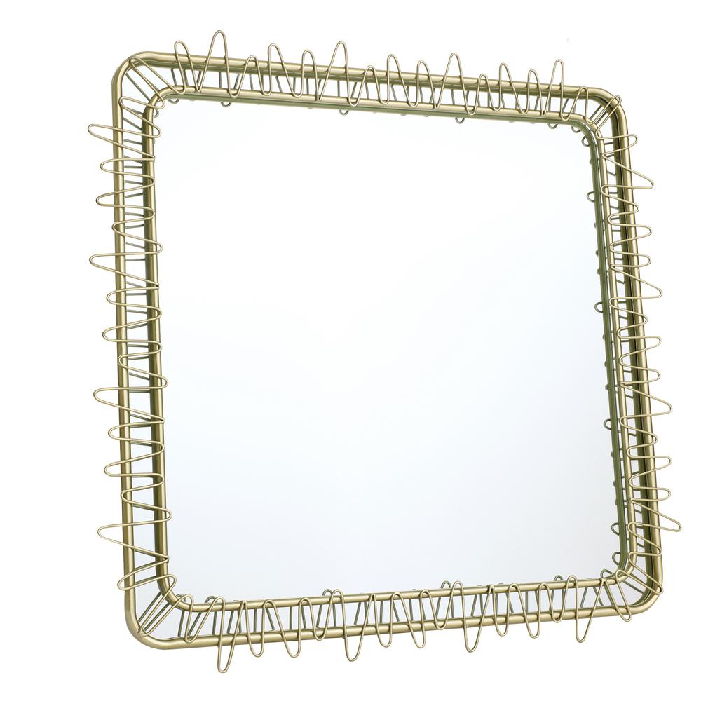 Gold Metal Frame 30.2-In Square Accent Wall Mirror. Picture 3