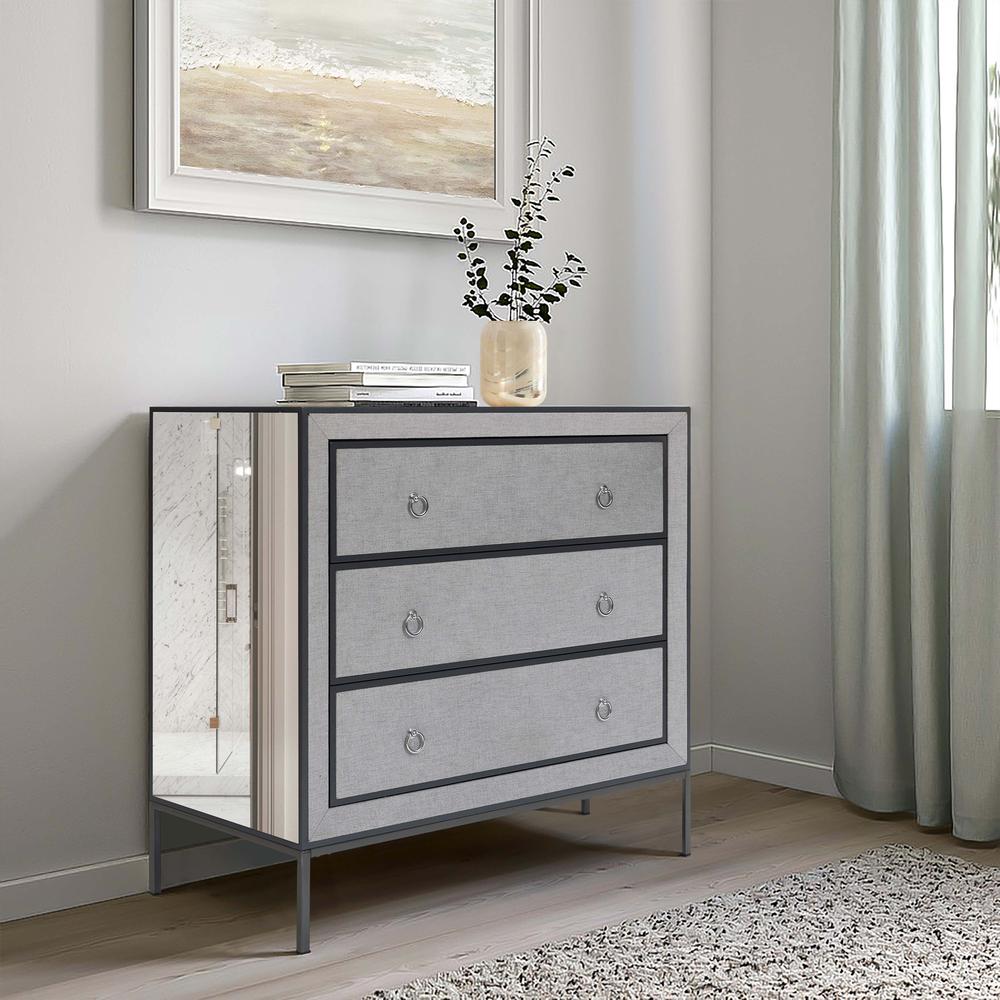 Modern Gray 31.5" Wide 3-Drawer Bachelor Chest. Picture 12
