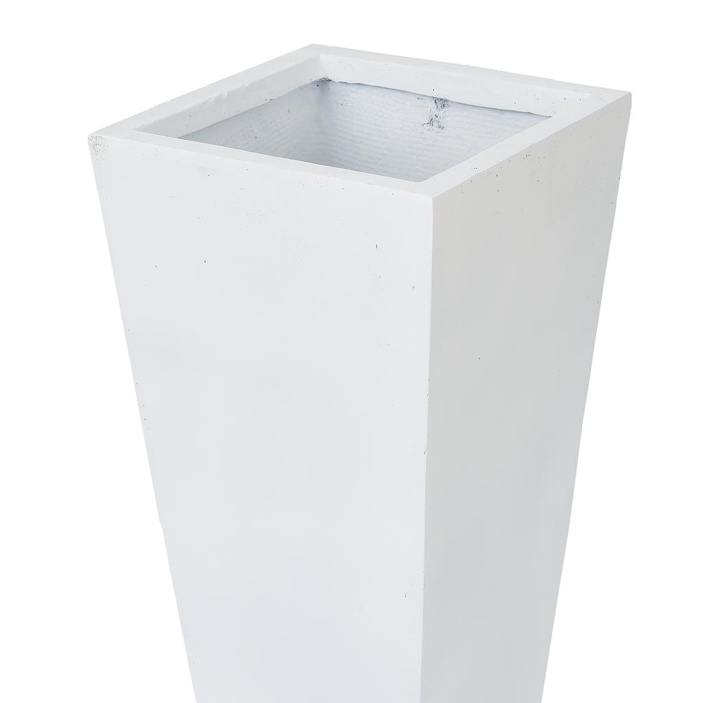 White MgO 24.2in. H Tall Tapered Planter. Picture 5